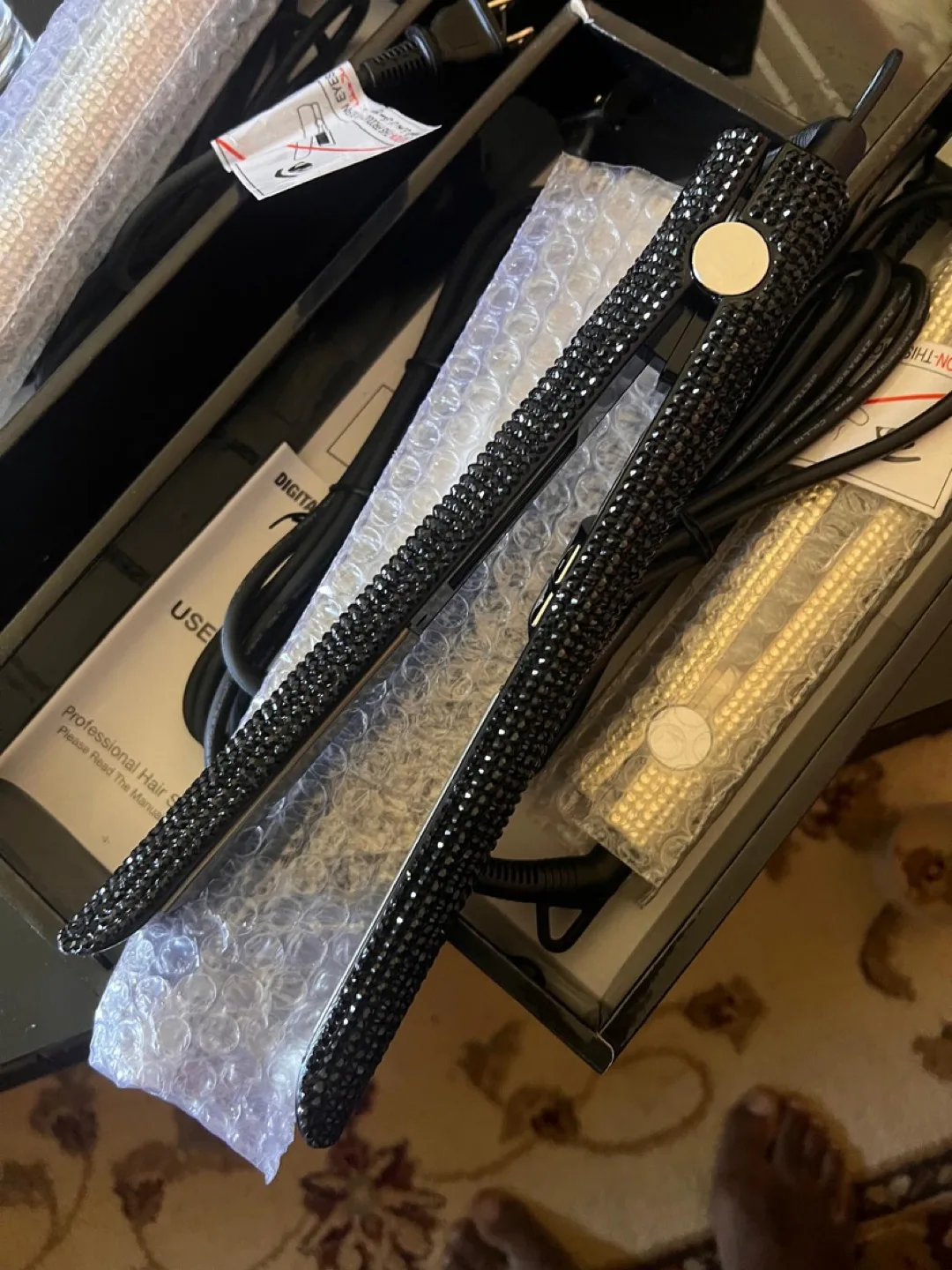 Bling Hair Straightener - Rhinestone Flat Iron Hair Straightener image indicator(2)