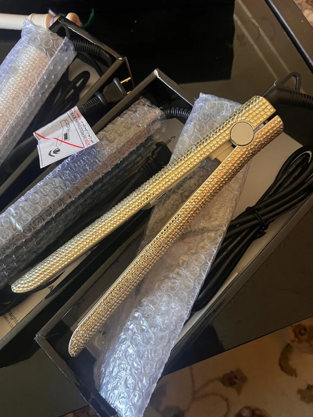 Bling Hair Straightener - Rhinestone Flat Iron Hair Straightener image indicator(5)