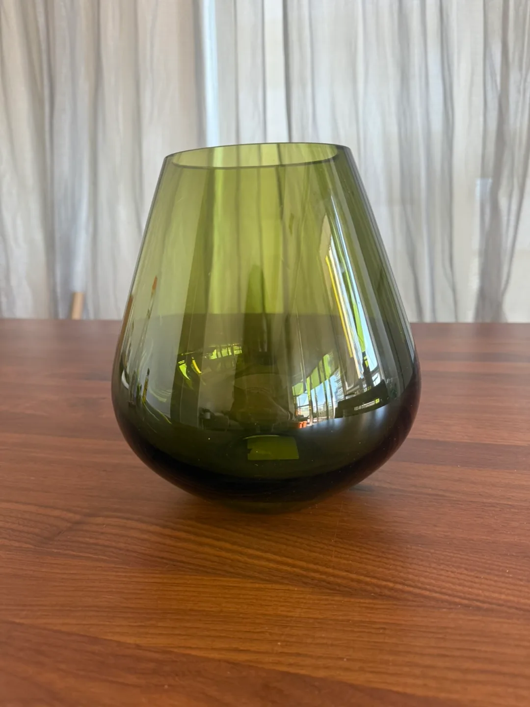 Olive Green Glass Vase (8.5”H x 4” D) thumbnail