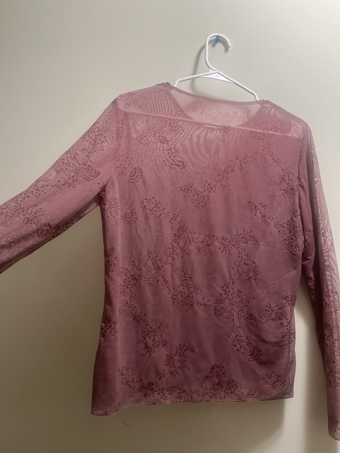 Women's Mesh long sleeve Top Mauve - photo 5