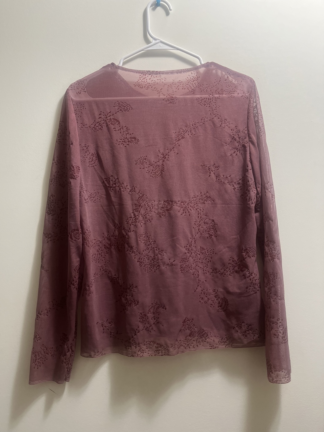 Women's Mesh long sleeve Top Mauve - photo 2
