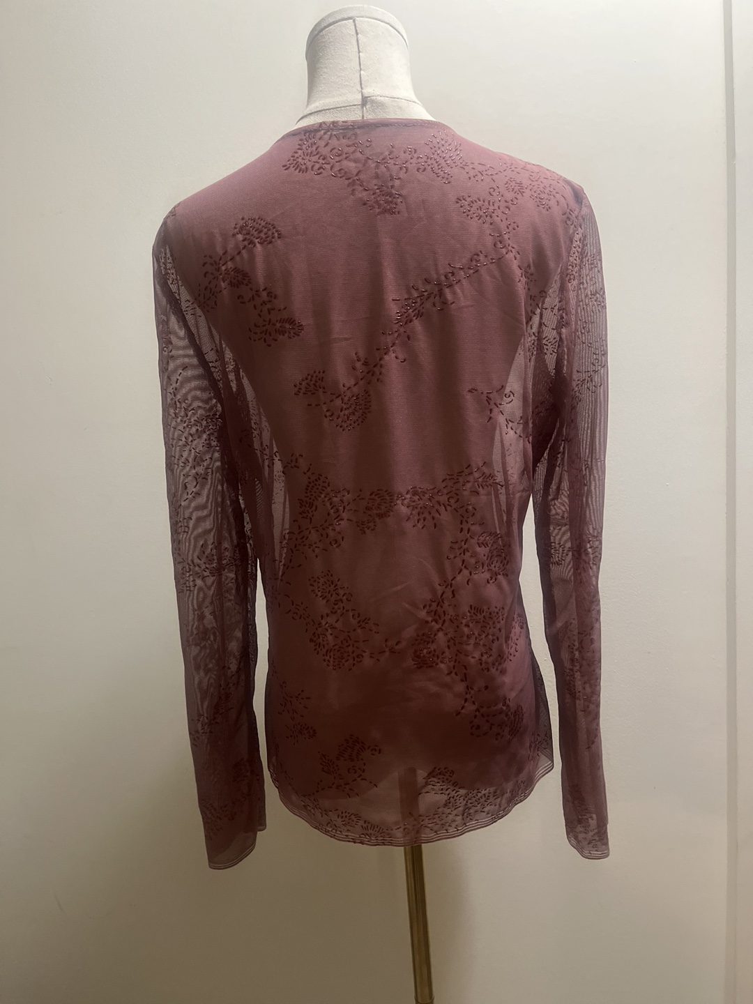 Women's Mesh long sleeve Top Mauve - photo 4