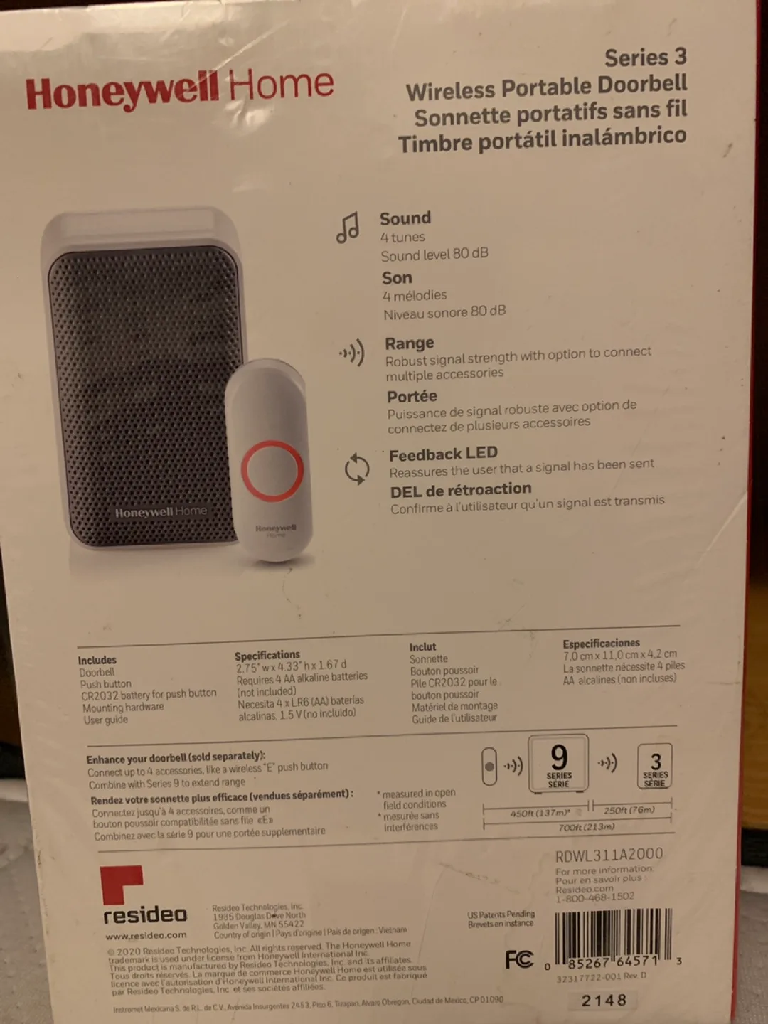 Honeywell Home Series 3 Wireless Doorbell - New image indicator(2)