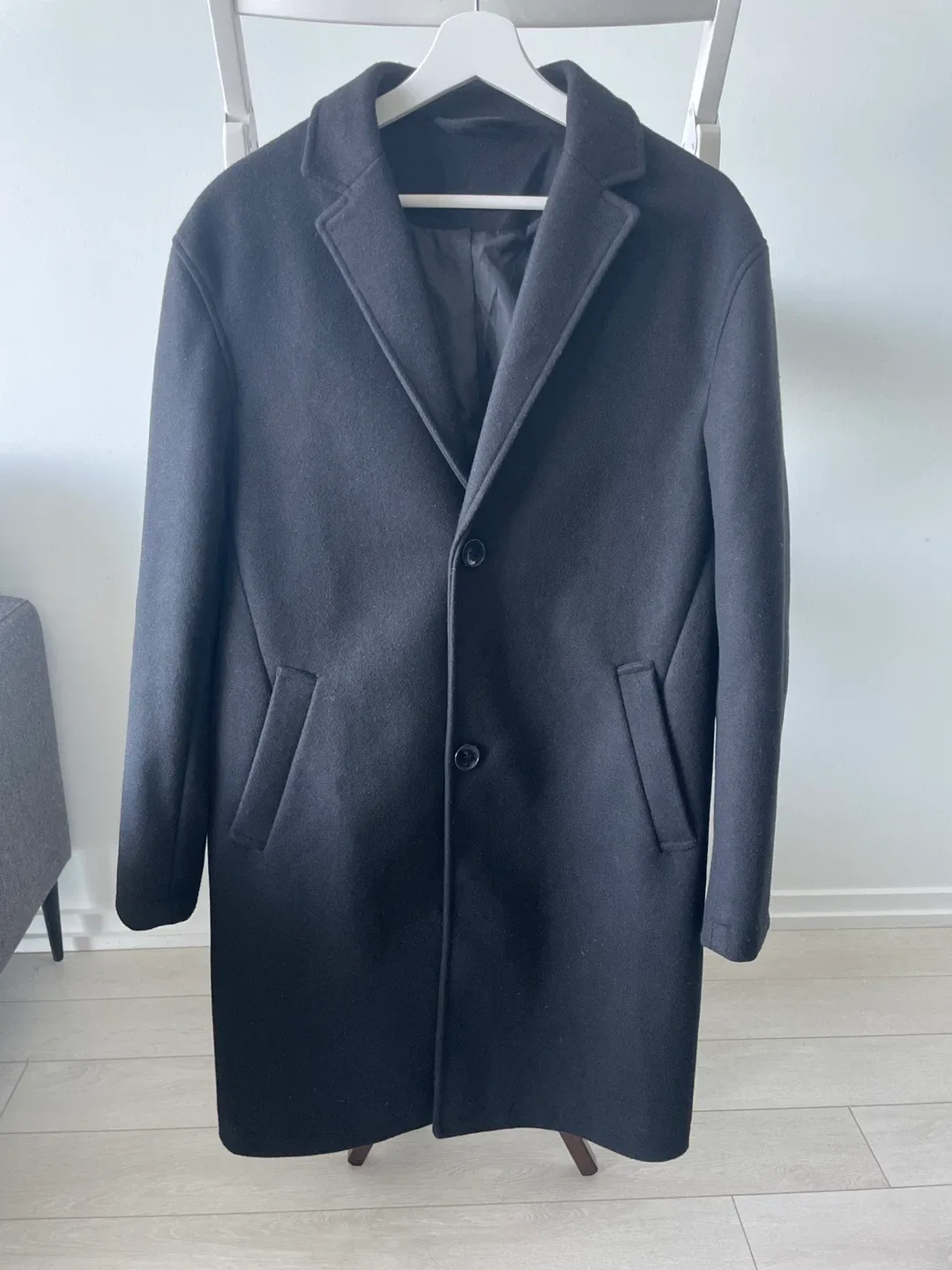 Bershka Black Overcoat Size M