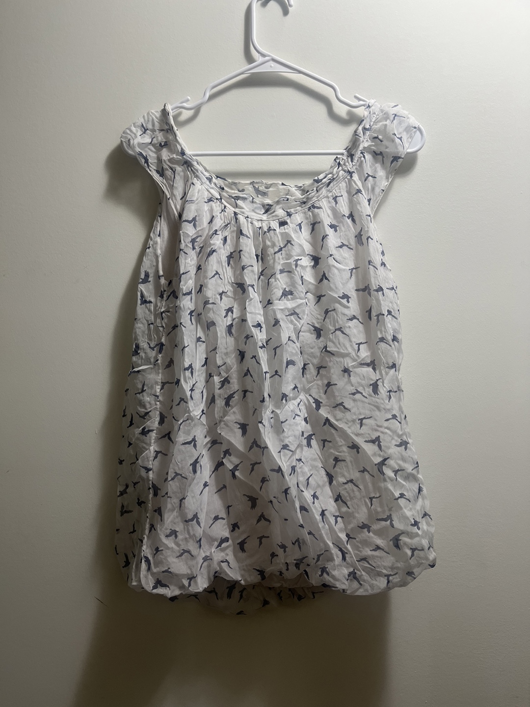 Giusy Women's 100% Silk Made in Italy Bird Print Blouse Top sz M