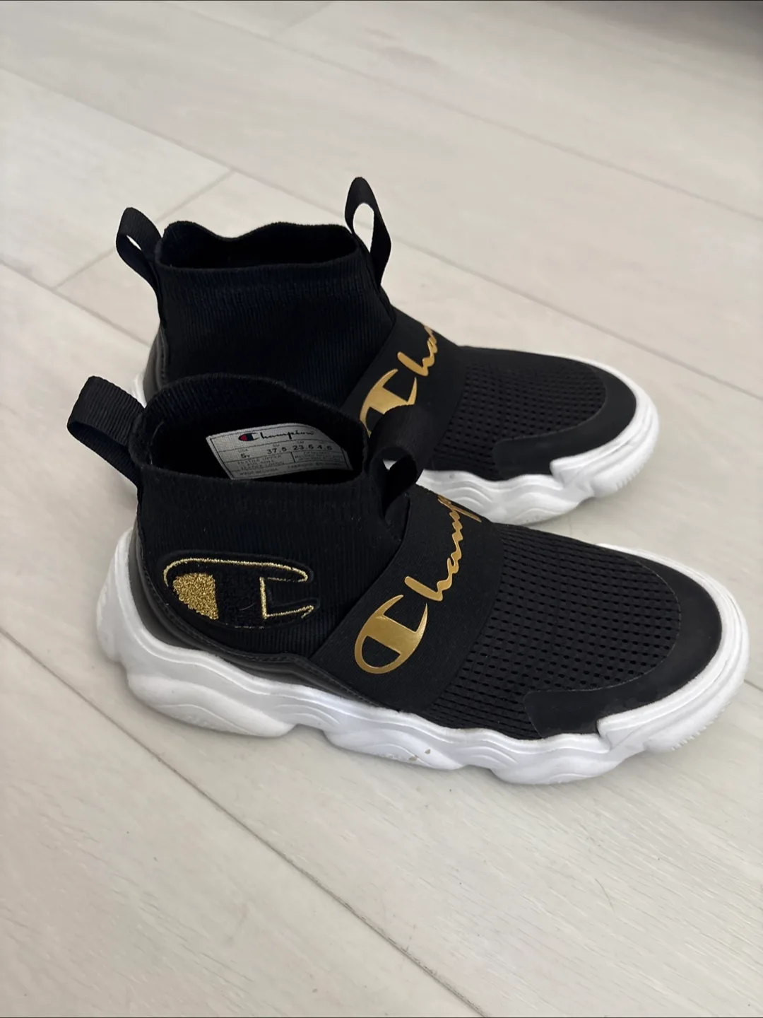 Champion Black/Gold Sneakers - Size 37.5 thumbnail