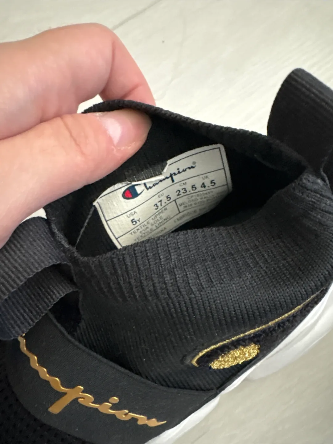 Champion Black/Gold Sneakers - Size 37.5 image indicator(4)