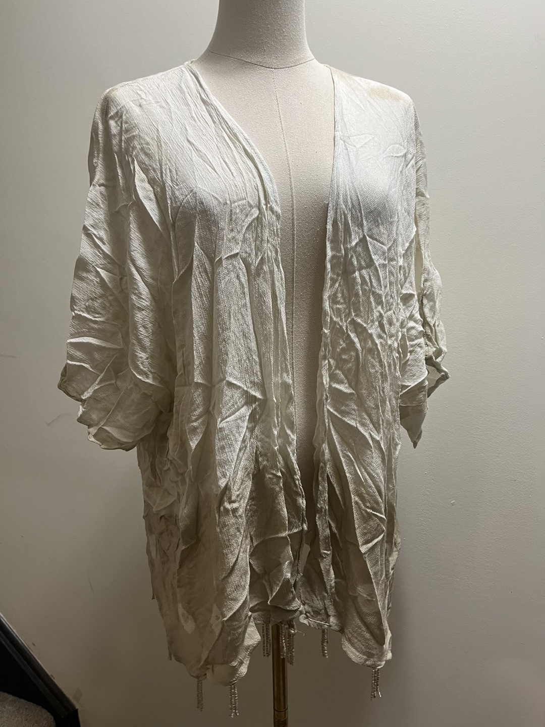 Elegant Cream tie dye Kimono Cardigan sz XL