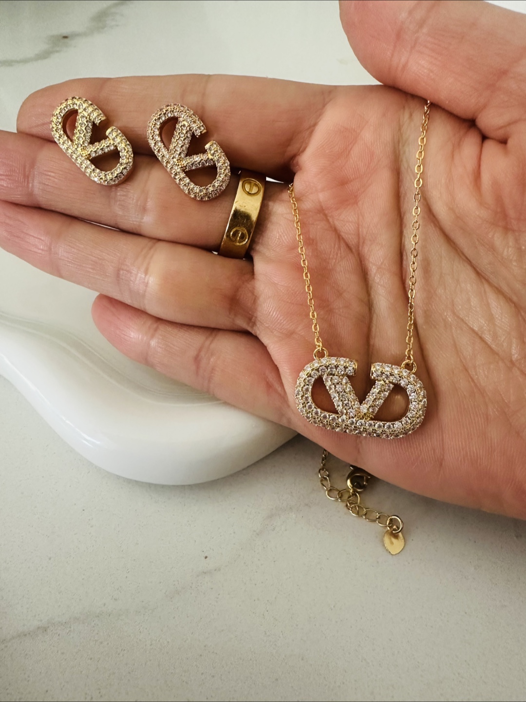 Gold Necklace & Earring Set - photo 2