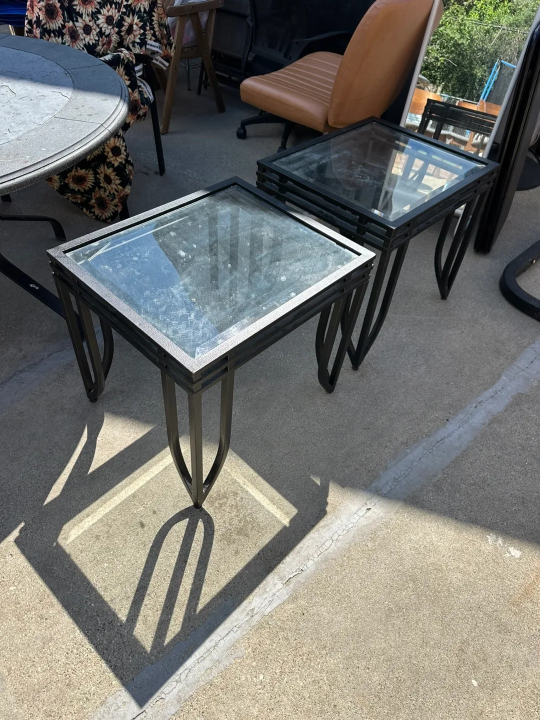 Glass Top End Tables - Set of 2 thumbnail