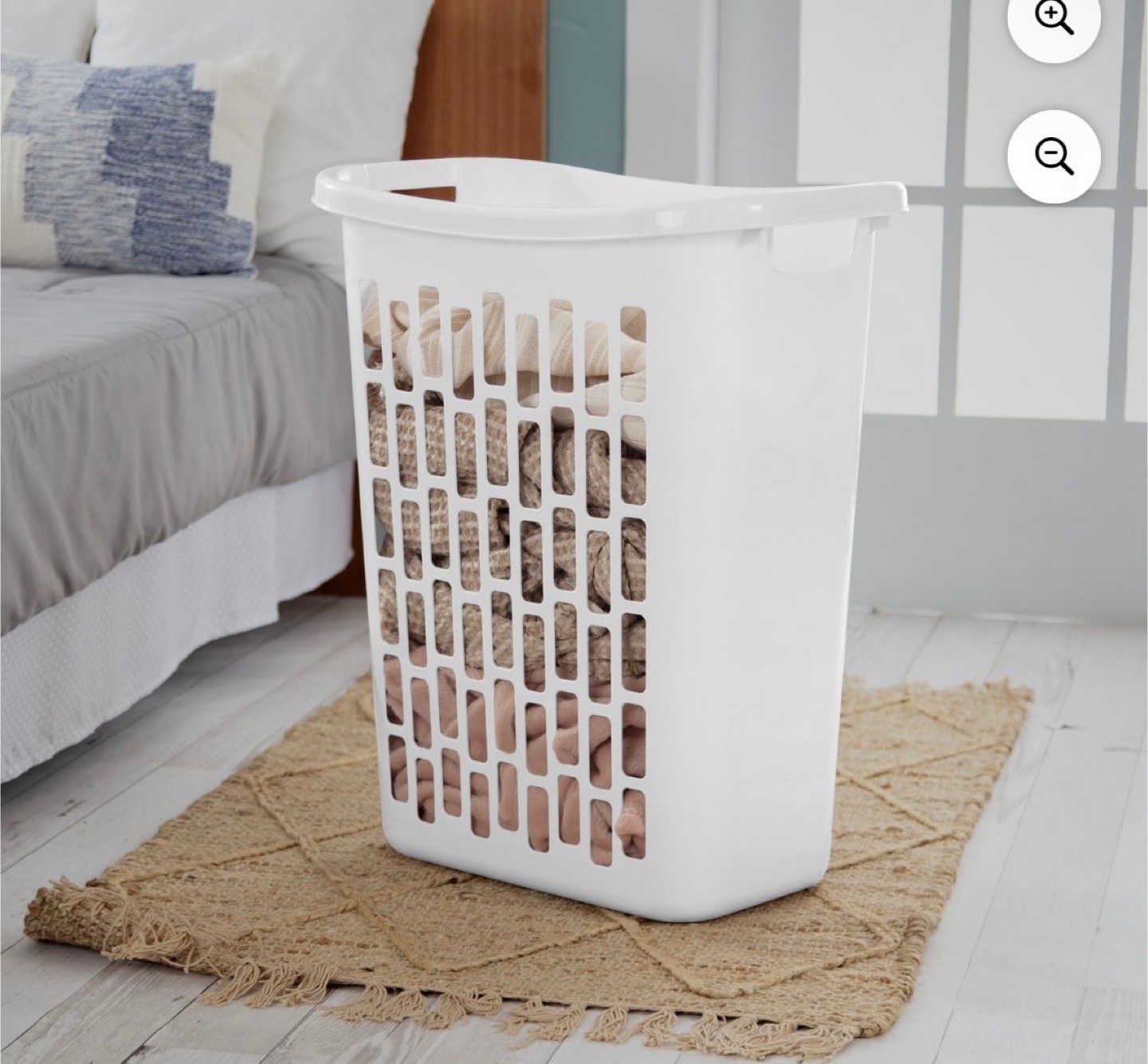 White Plastic Laundry Basket - photo 3