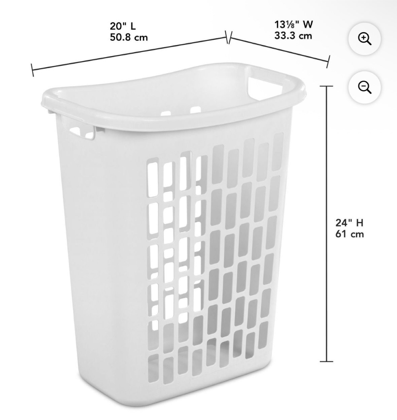 White Plastic Laundry Basket - photo 2
