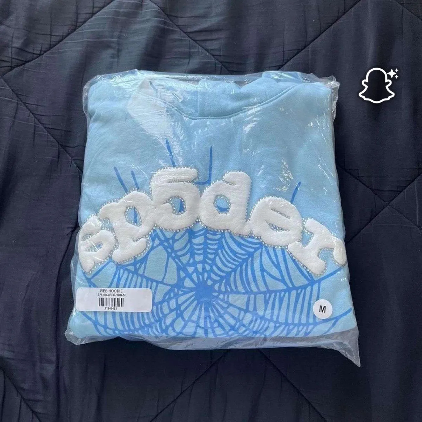 New Sp5der Web Hoodie Blue, Size M thumbnail