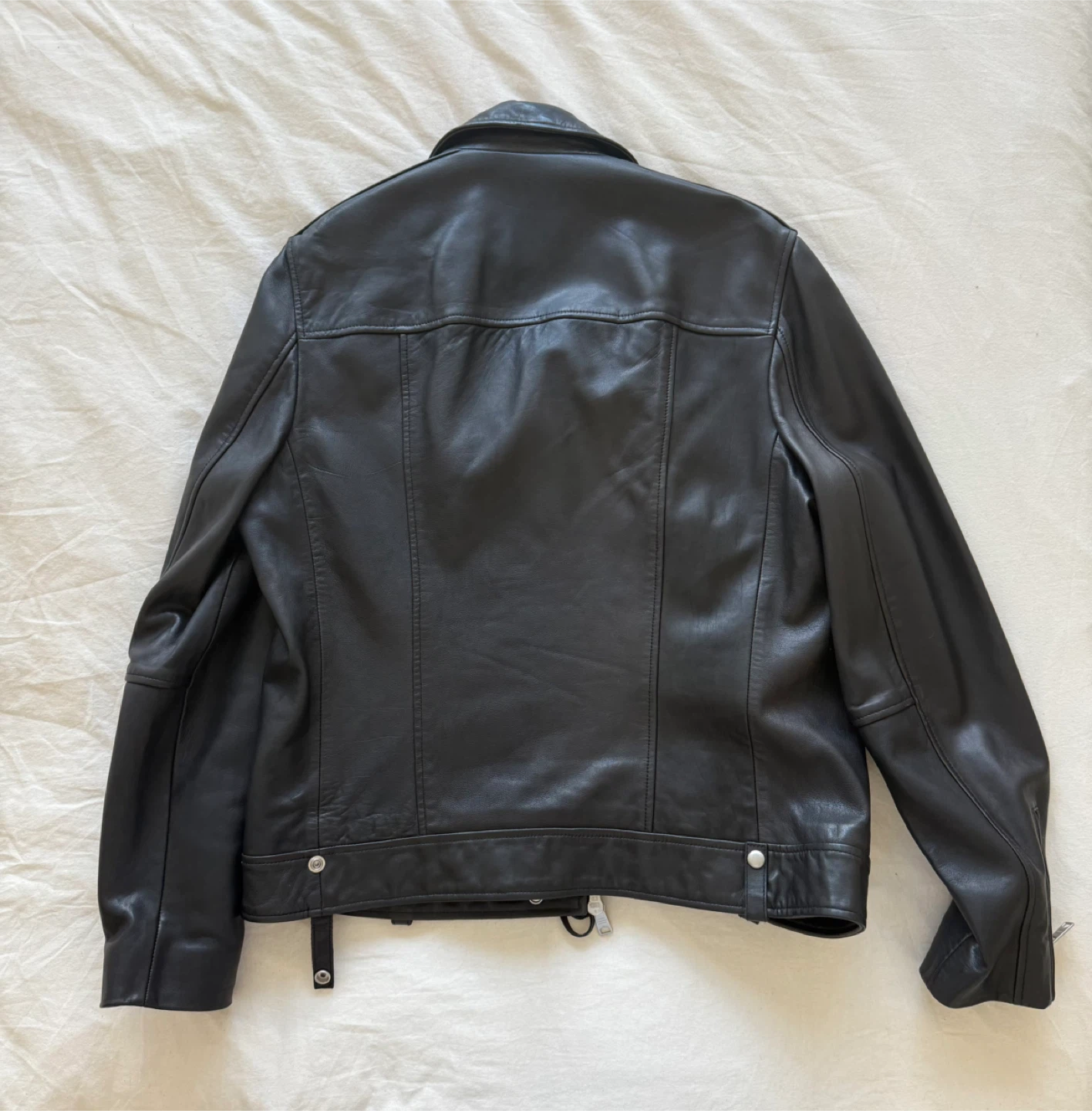 Men’s AllSaints Milo Biker Leather Jacket - Size Large - photo 2