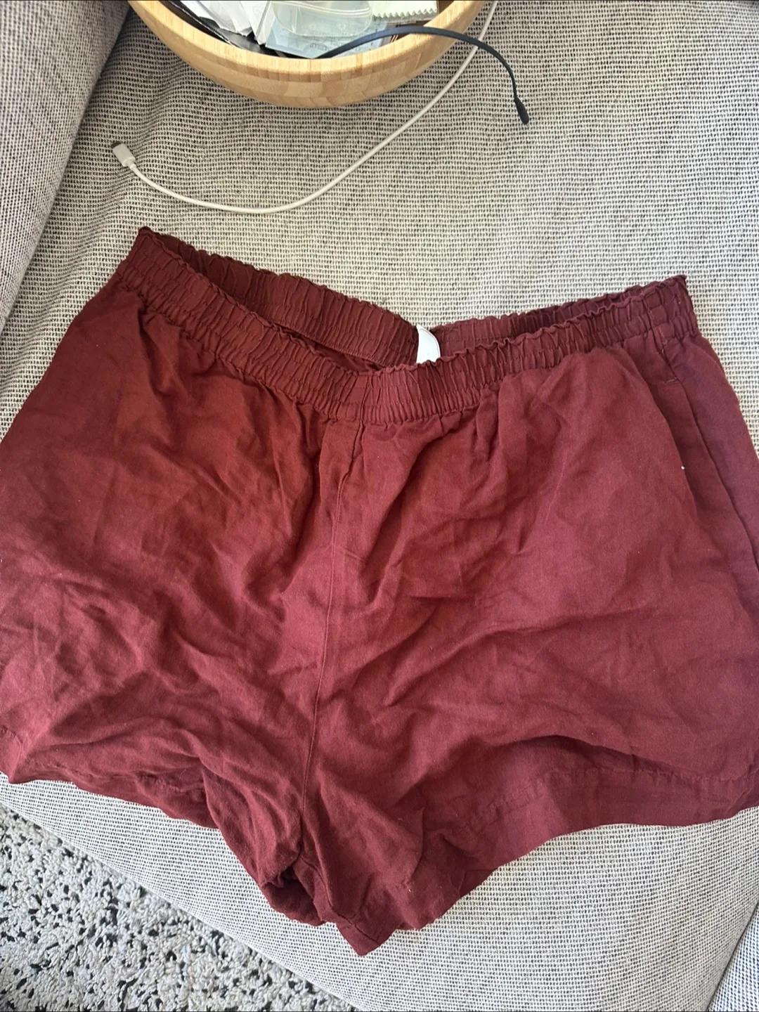 H&M Melange Maroon Shorts - Size XL
