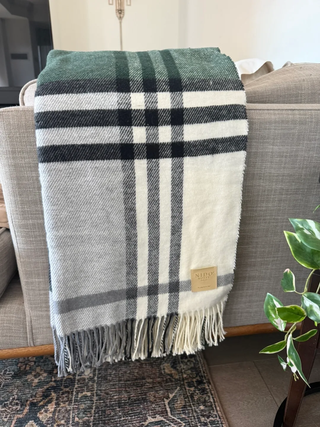 Woolen Plaid Throw Blanket thumbnail