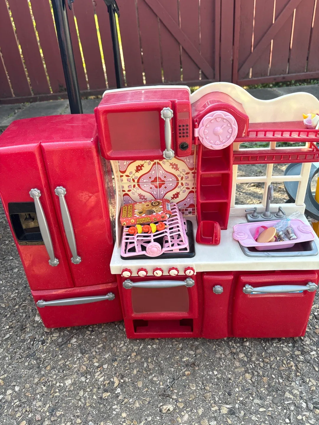 Red Toy Kitchen and Fridge Set thumbnail