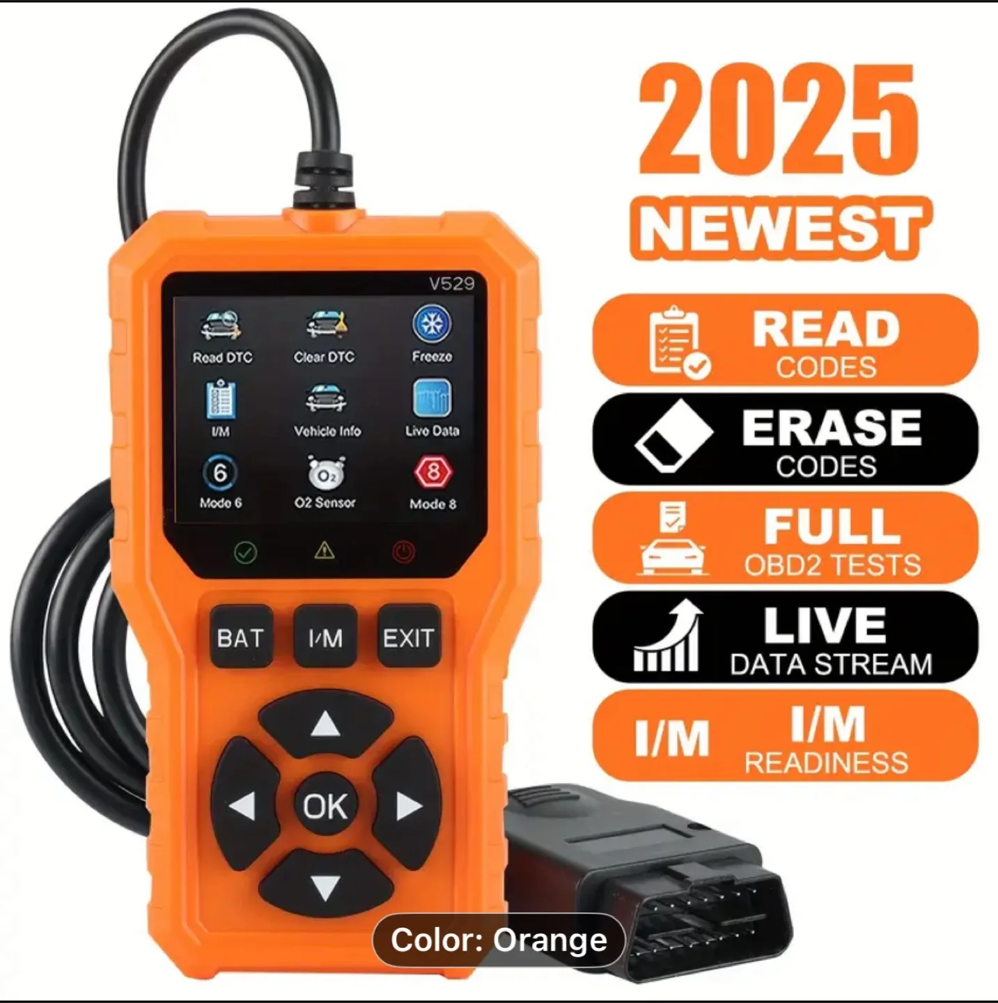 OBD2 Scanner Tool-Enhanced, Red and Black PVC thumbnail