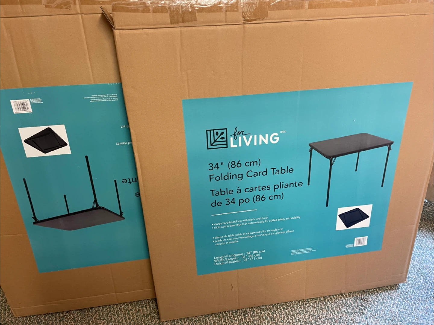 For Living 34" Folding Card Table