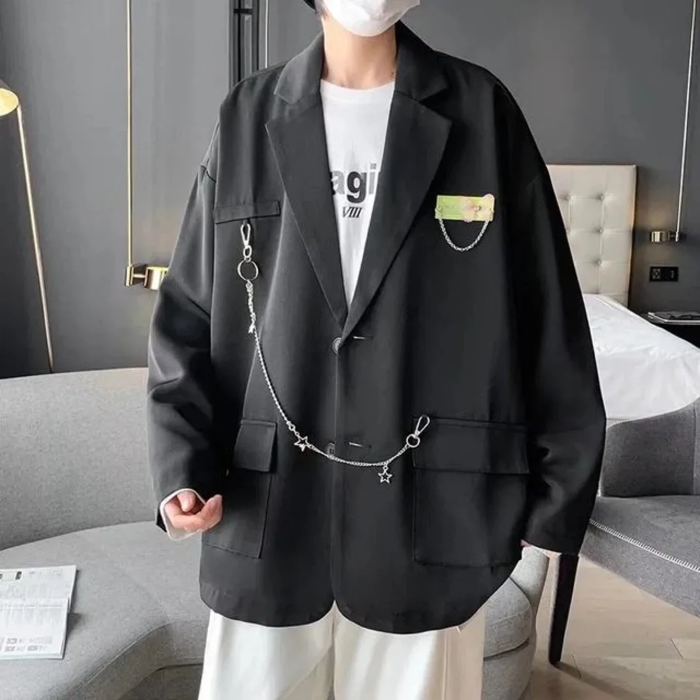 NEVER WORN Black Blazer with Chain Detail thumbnail
