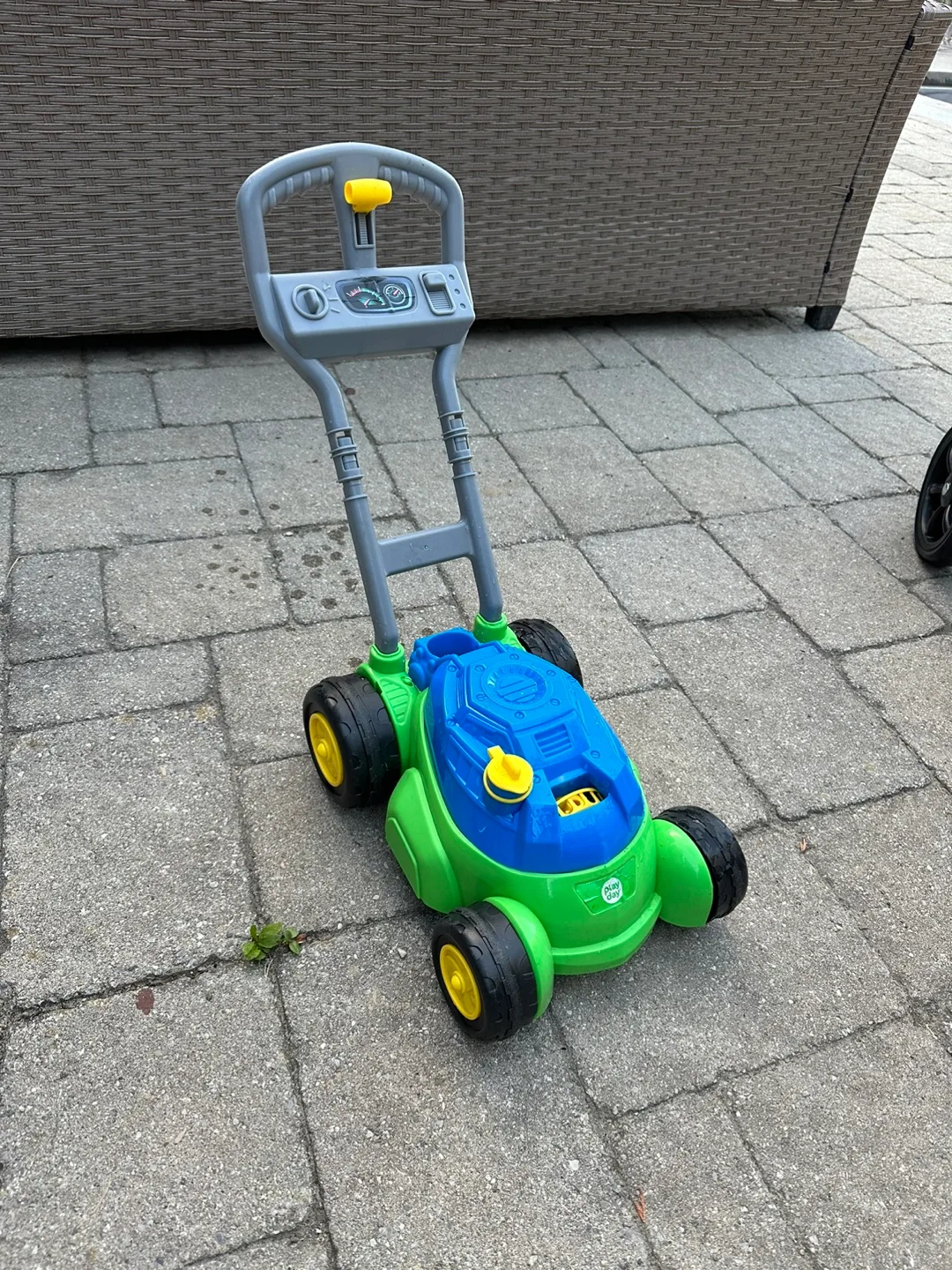Play Day Kids Toy Lawn Mower - Green & Blue thumbnail