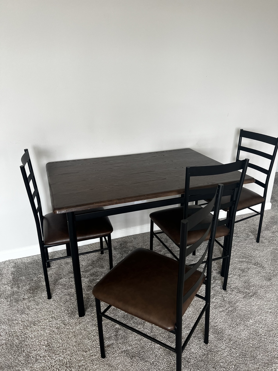 Dining Table with 4 Chairs - Brown & Black - photo 5