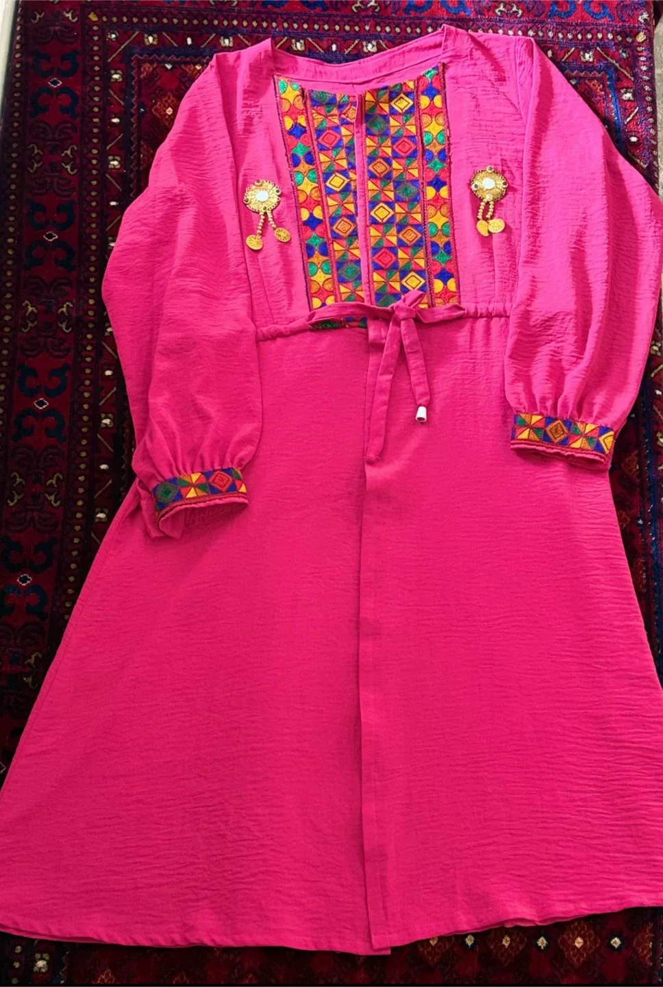 Pink Embroidered Dress image indicator(4)