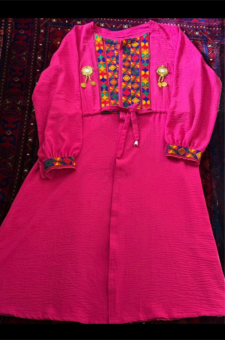 Pink Embroidered Dress