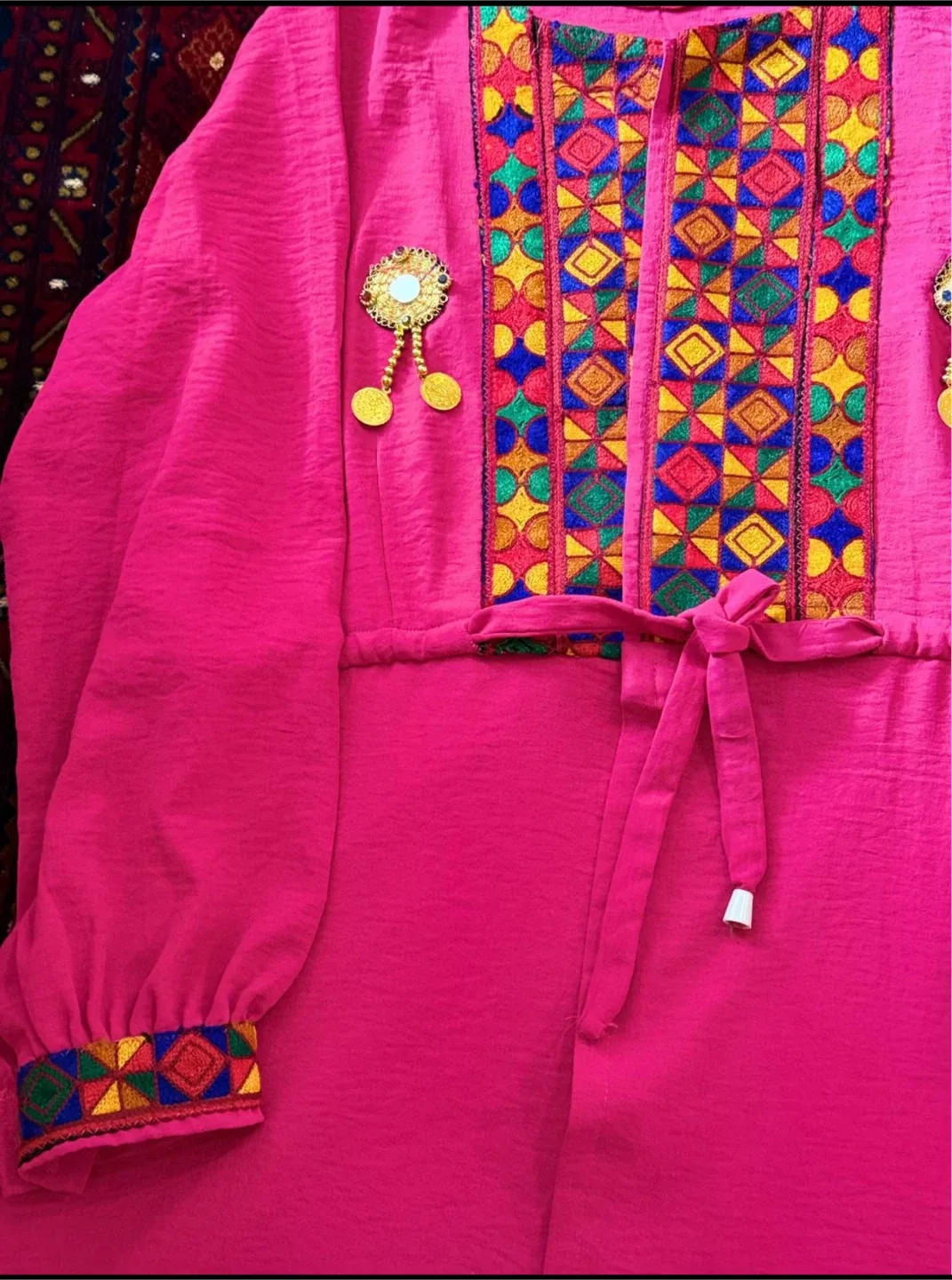 Pink Embroidered Dress image indicator(3)