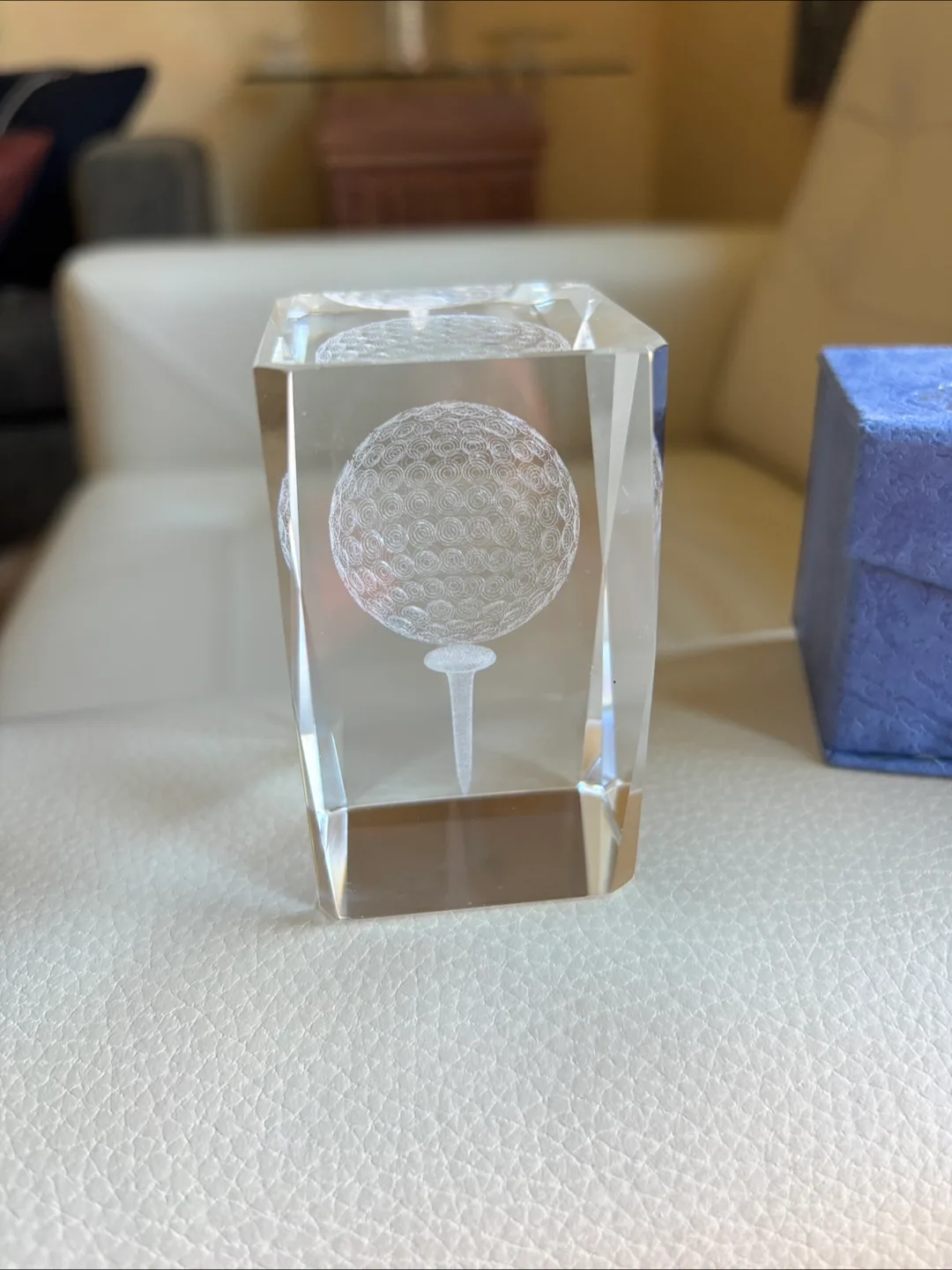 Glass Crystal 3D etched Golf Ball and Tee image indicator(2)