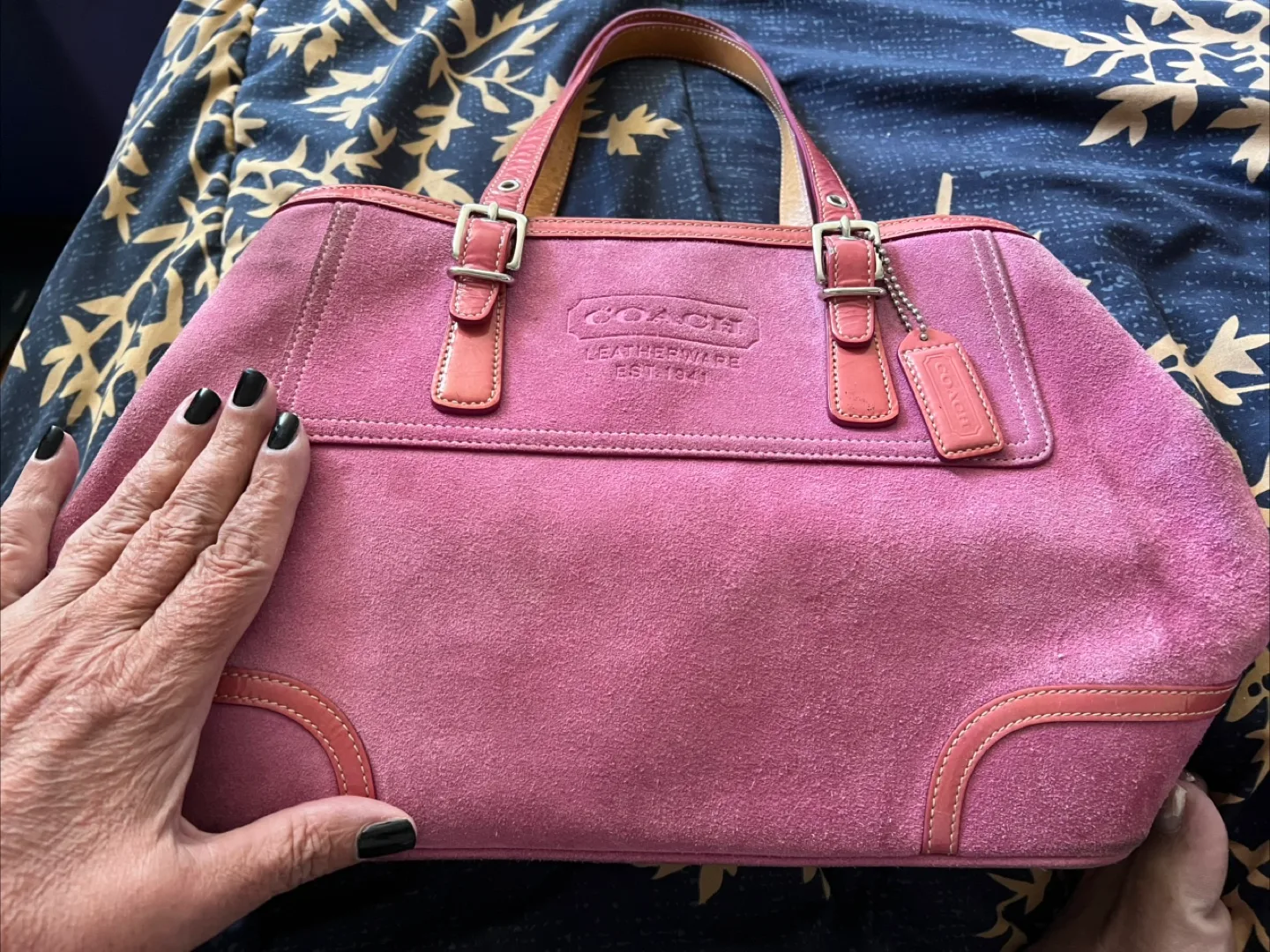 Coach Pink Suede Leather Handbag