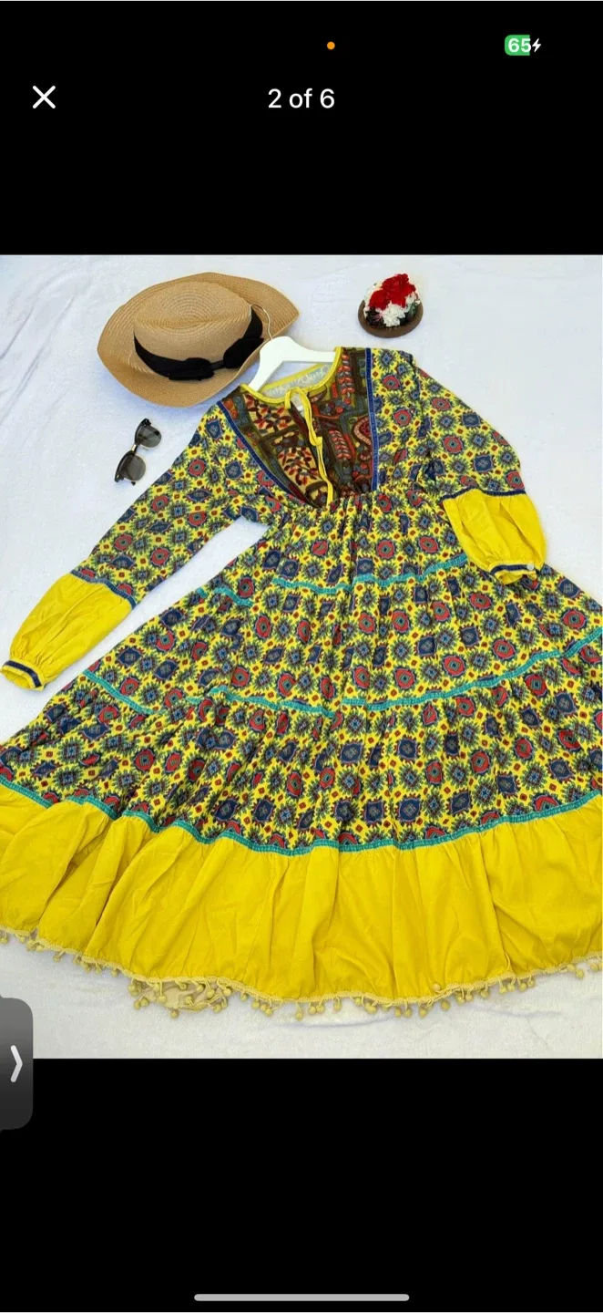 Yellow Patterned Dress