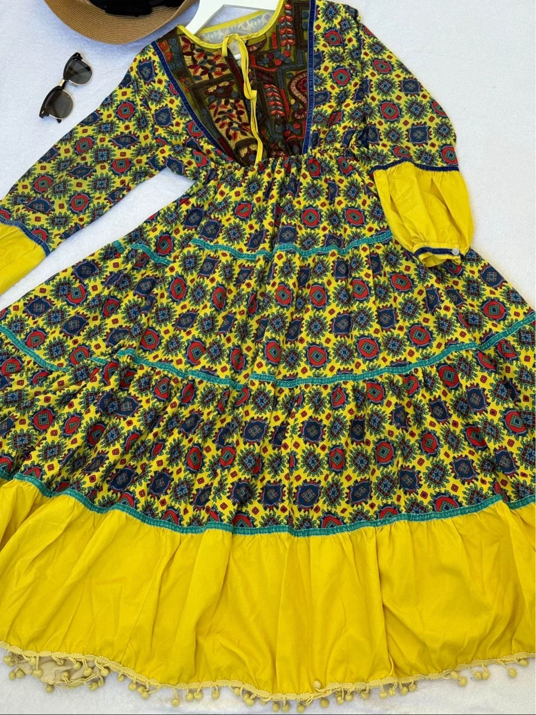 Yellow Patterned Dress image indicator(2)