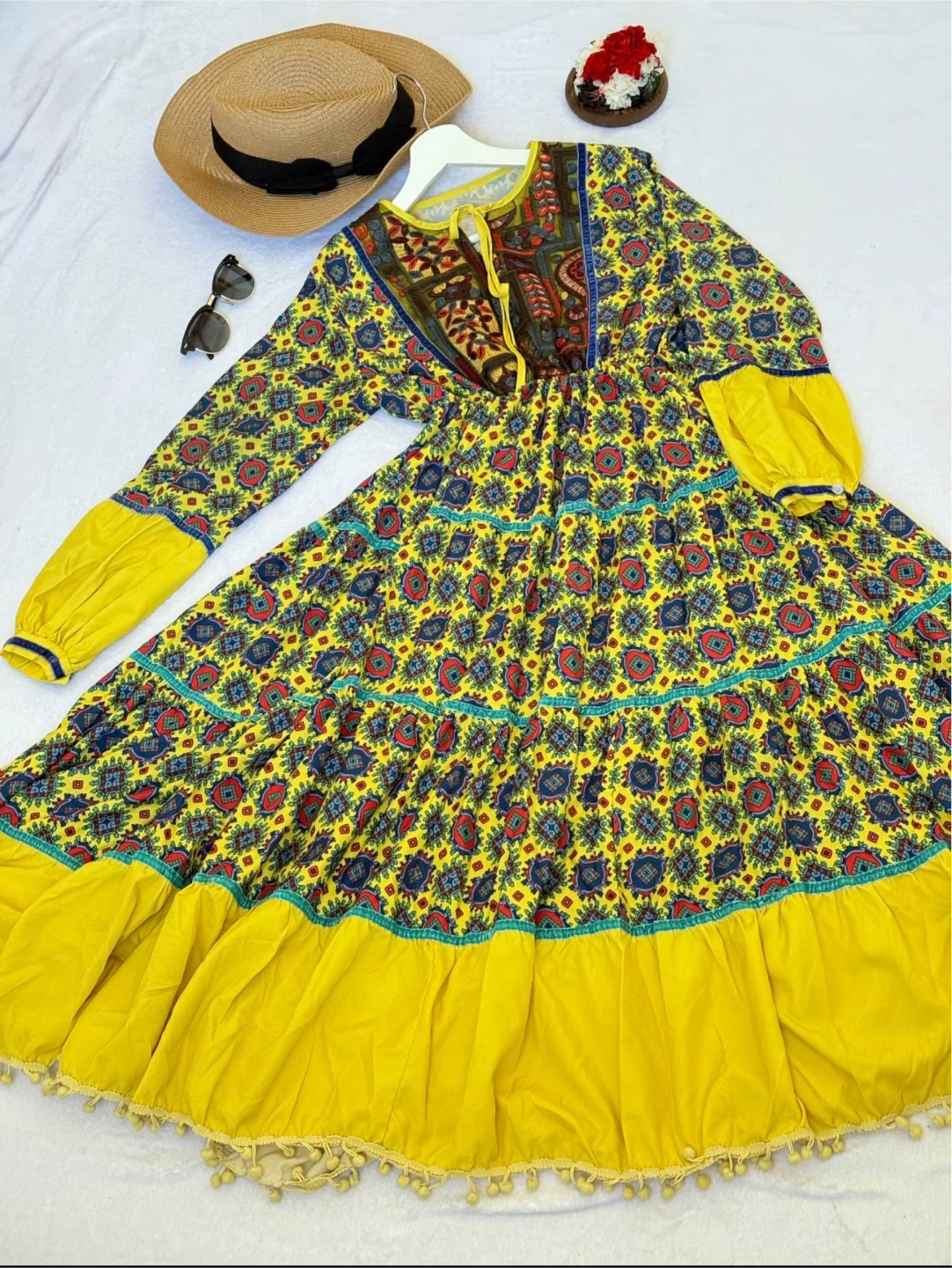 Yellow Patterned Dress - photo 4