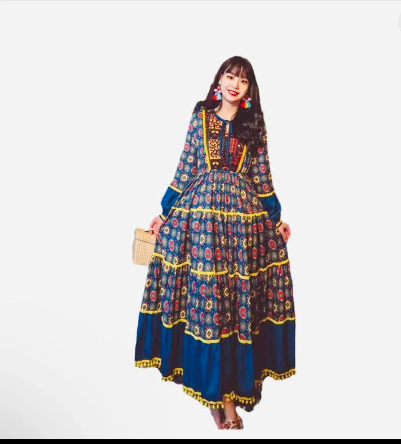 Yellow Patterned Dress image indicator(7)