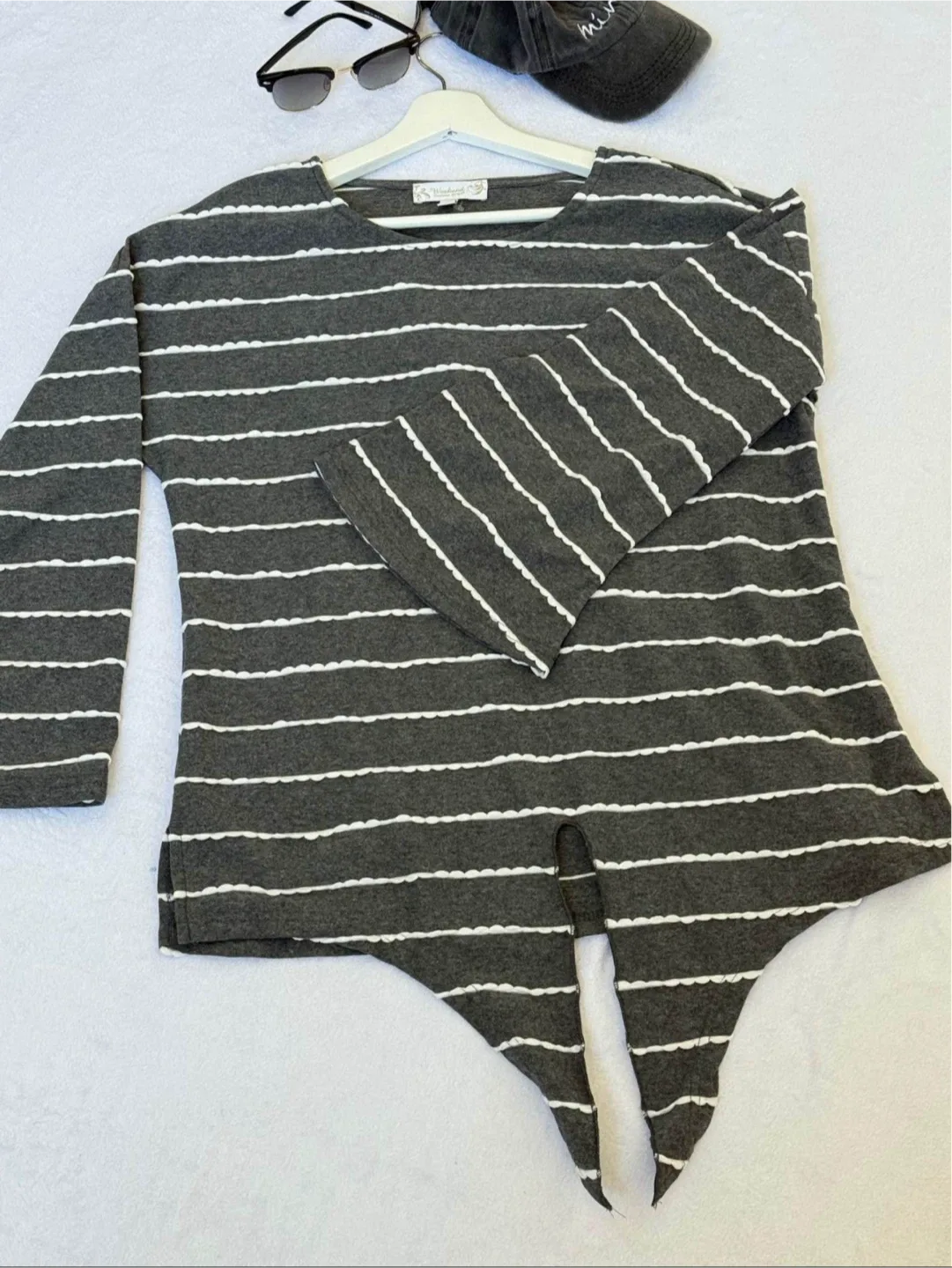 Hem & Thread Striped Tie-Front Top image indicator(2)