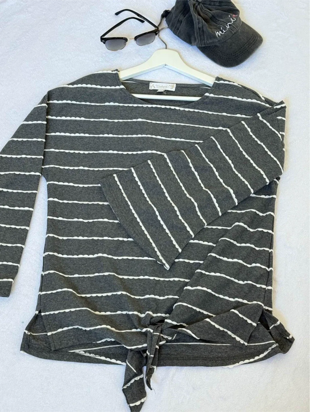 Hem & Thread Striped Tie-Front Top image indicator(3)