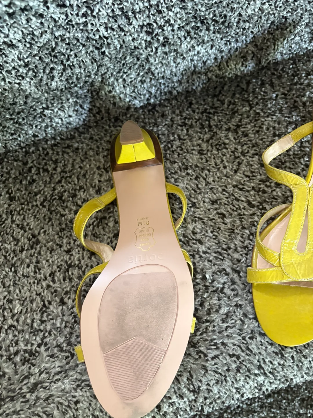 Portia Ginger Yellow Leather Sandals - Size 8.5 image indicator(3)