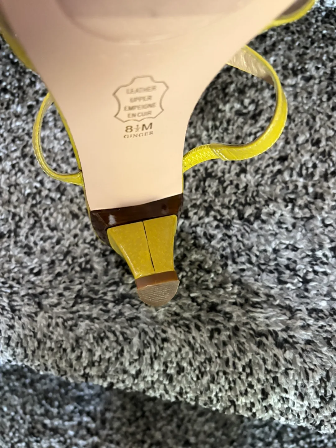 Portia Ginger Yellow Leather Sandals - Size 8.5 image indicator(2)