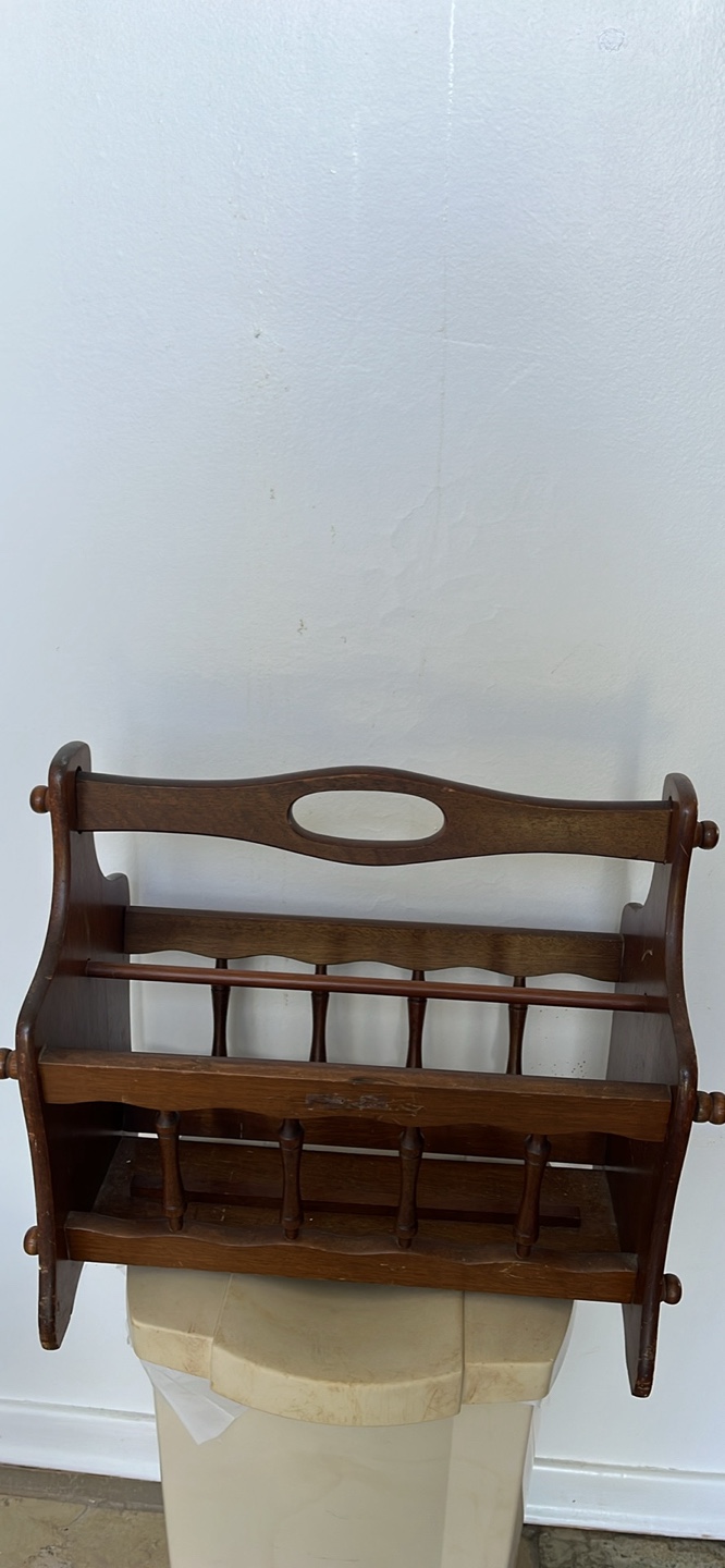 Vintage Wooden Magazine Rack - photo 2