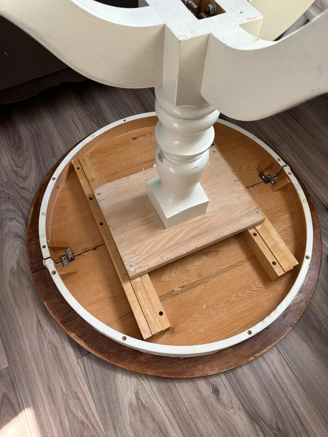 Round Wooden Dining Table with Two Chairs and Cushions image indicator(9)