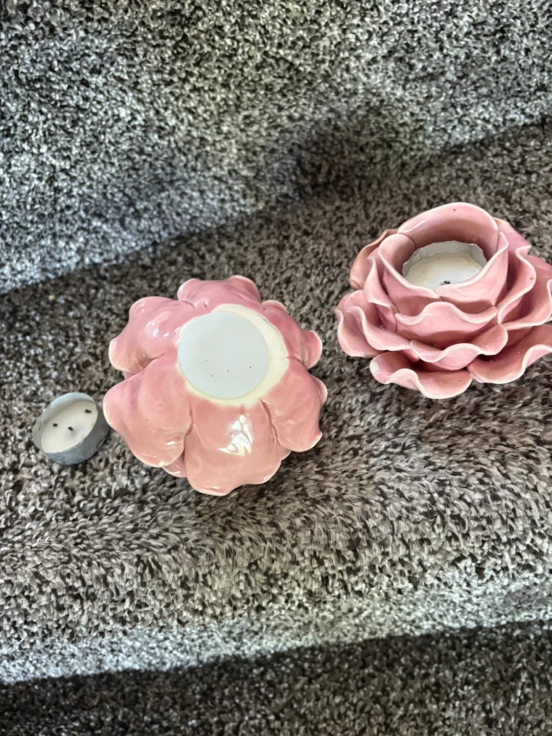 Pink Rose Ceramic Candle Holders image indicator(2)