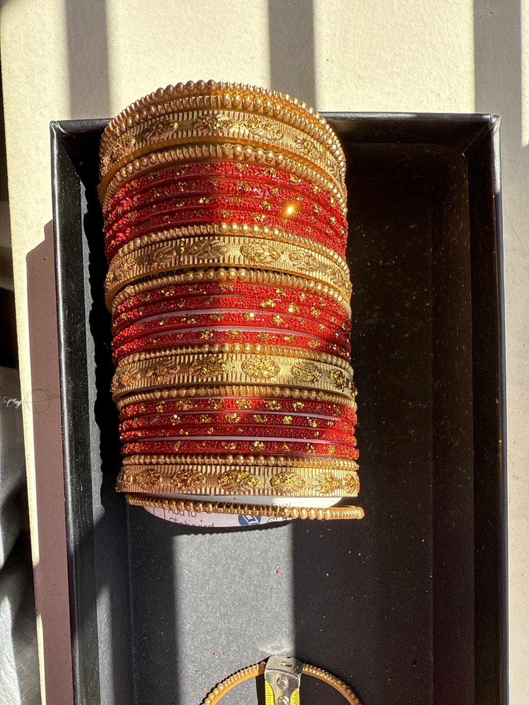 Red & Gold Indian Bangles - Set of 26