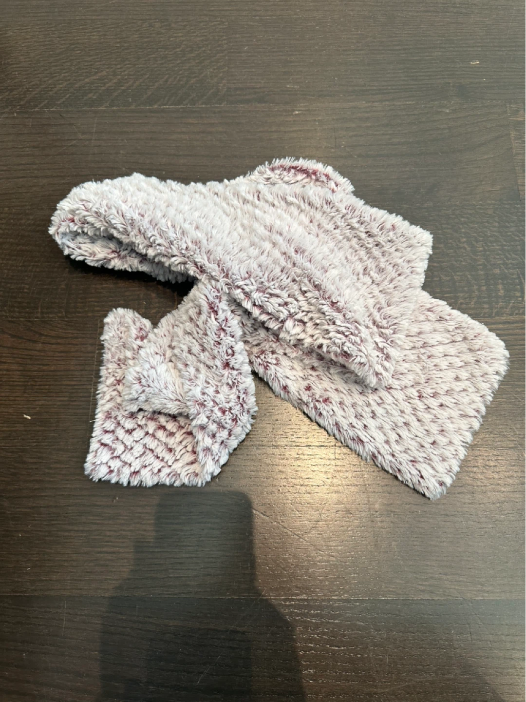Fuzzy Grey & Purple Scarf