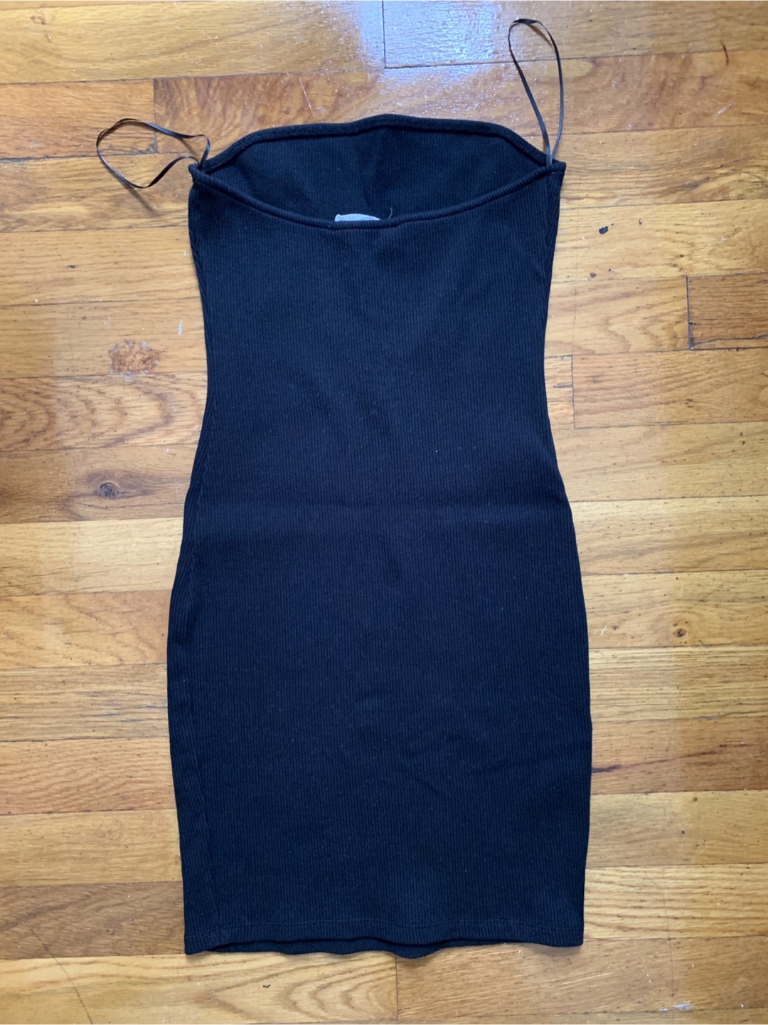 Mango Black Ribbed Knit Mini Dress - Size S - photo 2
