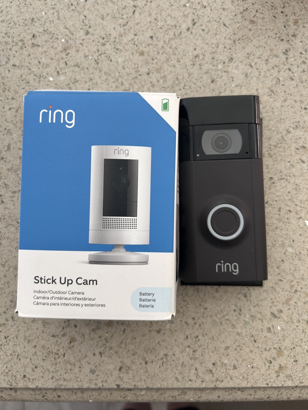 Ring Stick Up Cam Indoor/Outdoor Camera and Ring Doorbell