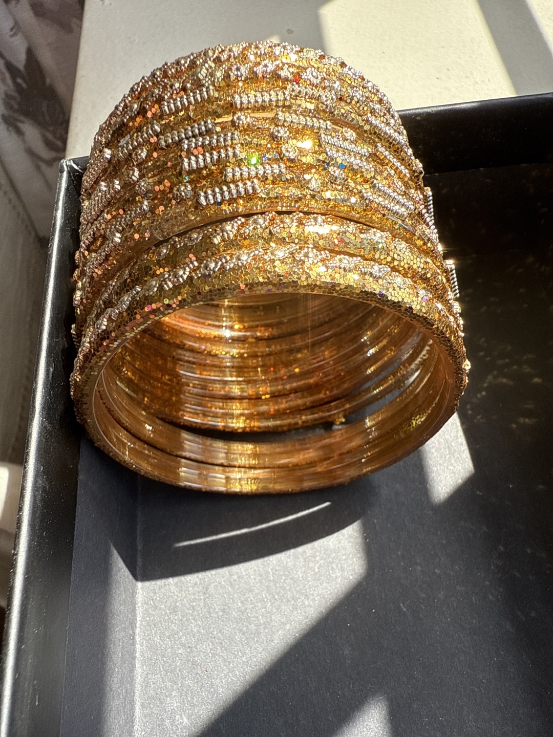 Golden Glass Bangle Set - photo 3
