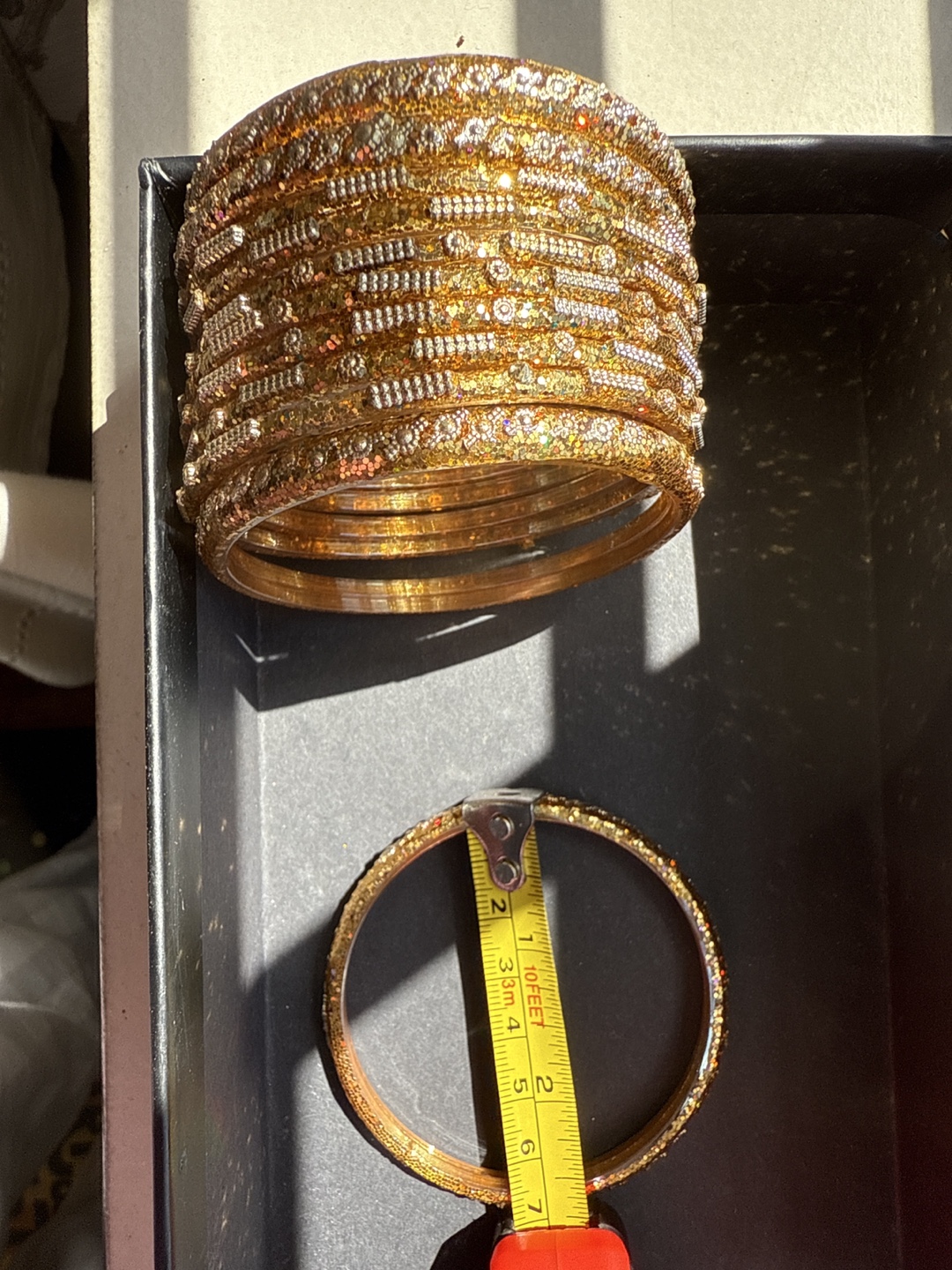 Golden Glass Bangle Set