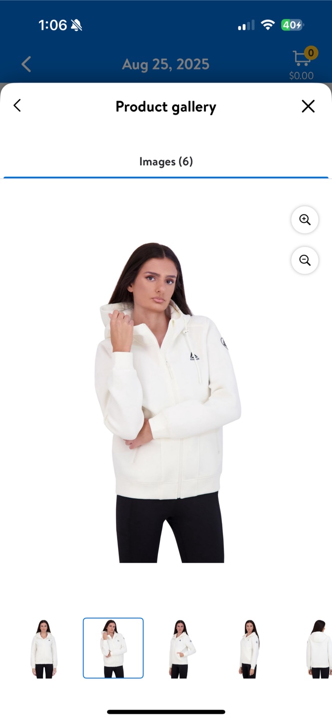 Reebok Women's Fleece Zip Up Hoodie - Cream - photo 2