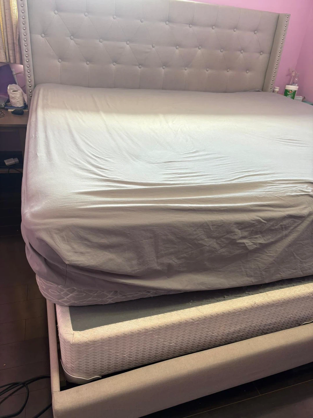 King bed with mattress and 2 box springs with headboard - photo 5